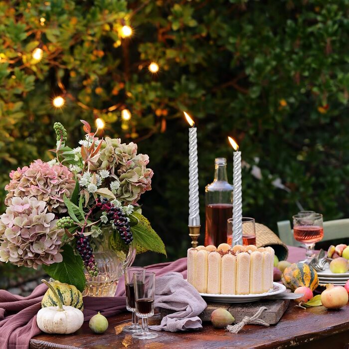 Набір з 4 конічних спіральних свічок 2 х 25,5 см, сріблястий Alederways