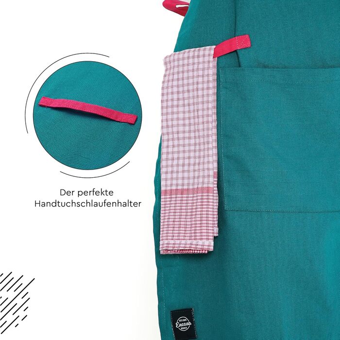 Регулируемый кухонный фартук с карманами 68 x 85 см голубой Encasa XO