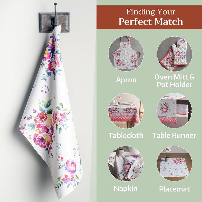 Набір із 3 багатоцільових кухонних рушників Maison d&39 Hermine Rural Christmas, 100 бавовна Барні рушники День подяки/Різдво (50 см x 70 см) (Рожевий сад)