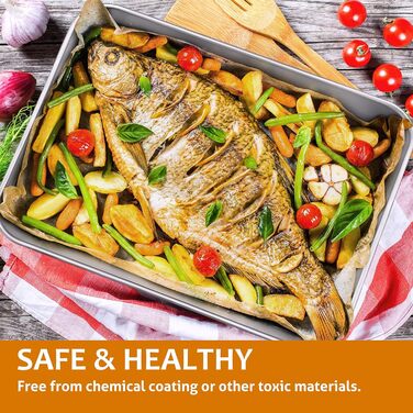 Глибока форма для випікання, деко для випікання з нержавіючої сталі Herogo (3 x 24 x 5 см), прямокутна форма для випікання лазаньї з тортом брауні, нетоксична та корисна, світловідбиваюча, нержавіюча, міцна та придатна для миття в посудомийній машині 3x24