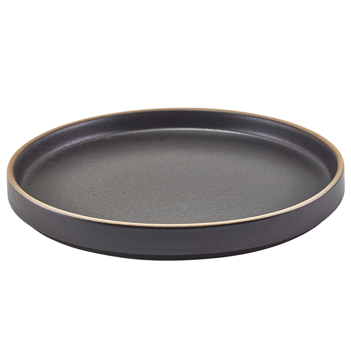 Тарілка презентаційна 25*2.5 см із низьким вертикальним бортом, Kava Black Stoneware, GenWare