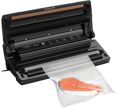 Вакуумний пакувальник CASO VC300 - вакуумний пакувальник, їжа в 8 разів довша свіжа, подвійний зварний шов, регульована міцність вакууму, в т.ч. коробка з фольги, різак, 2 професійні рулони фольги, шланг для вакуумного контейнера (одинарний, з нержавіючої