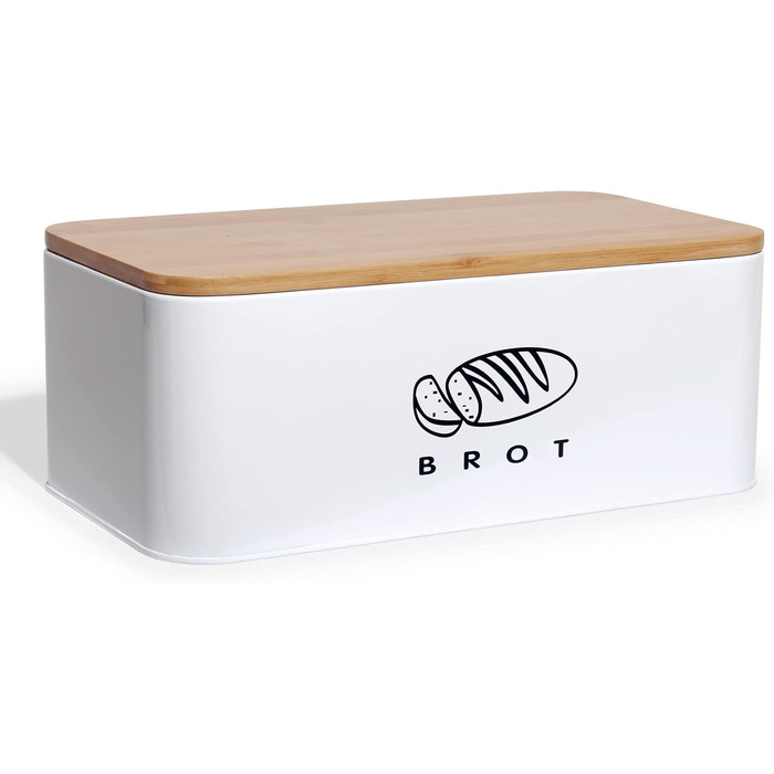 Хлібниця з кришкою 42 х 23 х 16 см білий Theo&Cleo