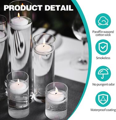 Набір із 30 плаваючих свічок білого кольору GOWTX