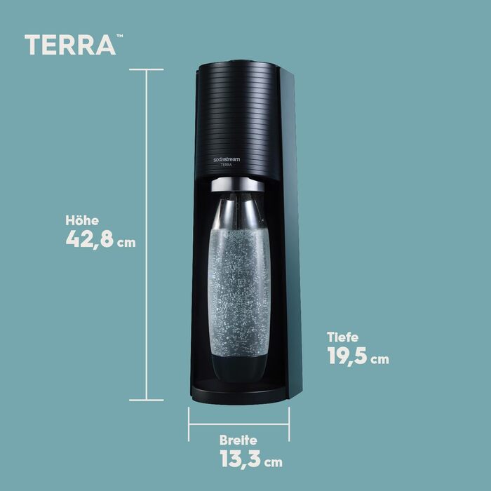 Набір для газування води, 5 предметів, 2,5 л чорний Terra SodaStream