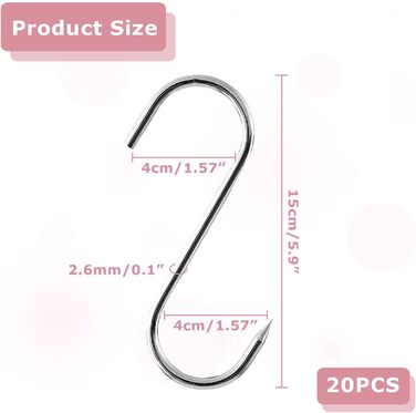 Набор крючков для коптильни из нержавеющей стали 20 шт 15 см SOGHO