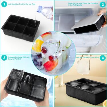 Форма для льоду 2 шт на 12 відділень чорний JOPHEK