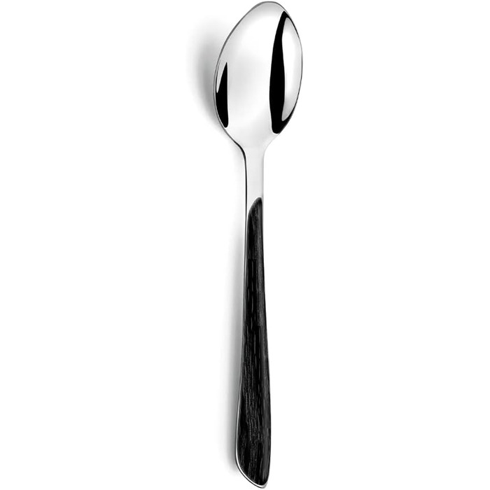 Набор столовых приборов Amefa ECLAT Nature, 24 предмета, набор столовых приборов на 6 человек, коричневые пластиковые ручки под дерево, можно мыть в посудомоечной машине, столовые приборы из нержавеющей стали, светлое дерево (под дерево / черный)