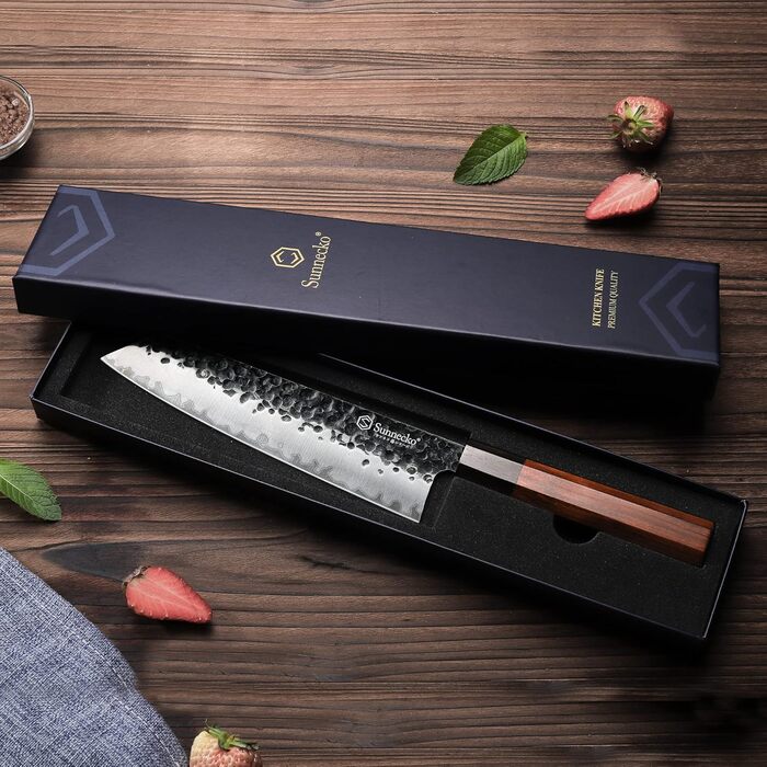 Набір ножів Sunnecko, професійний набір кухонних ножів із 3 предметів - набір ножів шеф-кухаря, набір кухонних гострих ножів, набір ультрагострих ножів шеф-кухаря з ножем кухаря 20 см, ножем для нарізання 17 см і ножем для шкірки 9 см