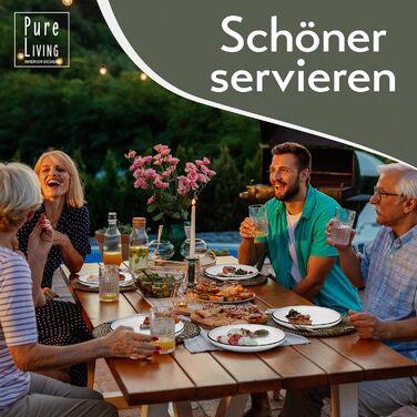 Набор посуды на 6 персон Scandi Style - Фарфор Премиум Белый 18 предметов - Набор посуды для посудомоечной машины и микроволновой печи - Столовый сервиз, набор мисок и тарелок - Стильная посуда, посуда (набор из 48 предметов)