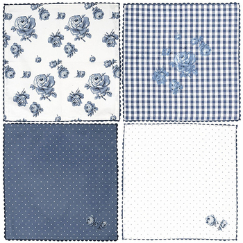 Набор салфеток CreativeTops Vintage Indigo, 100% хлопок, 4 шт.