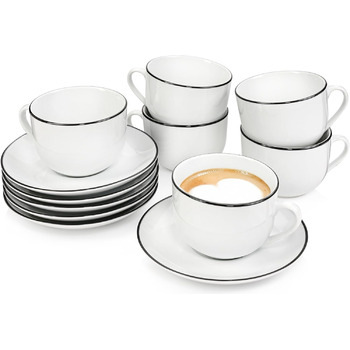 Кавовий сервіз на 6 персон, 12 предметів, білі Marlo Sänger