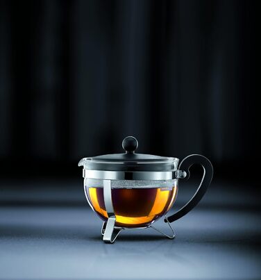 Чайник для заварювання з фільтром і кришкою, чорний, 1 л, Chambord Bodum