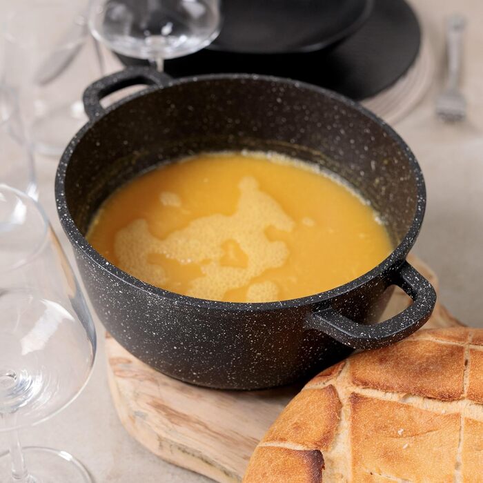 Каструля 2,2 л алюмінієва із скляною кришкою 20 см Kamberg