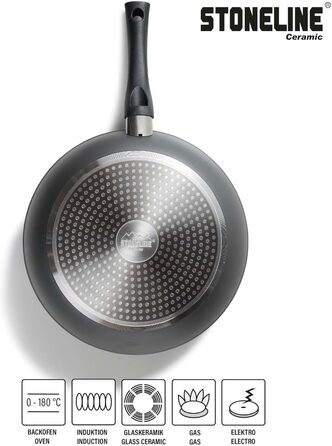 Сковорода з антипригарним покриттям 28 см, з кришкою STONELINE