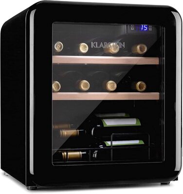 Винний холодильник до 12 пляшок чорний Klarstein