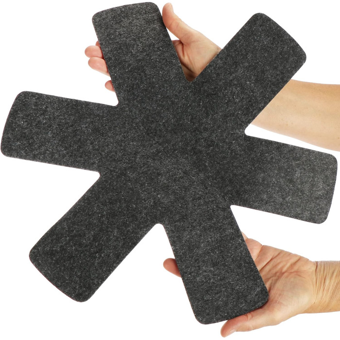 Набір з 6 фетрових підставок під гаряче 38 см, чорний Com-Four