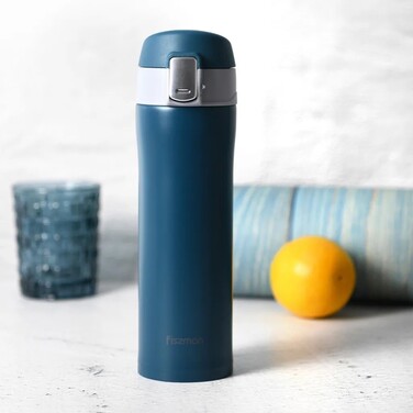 Термос-кухоль Fissman 450 мл зелений нержавіюча сталь (9878)