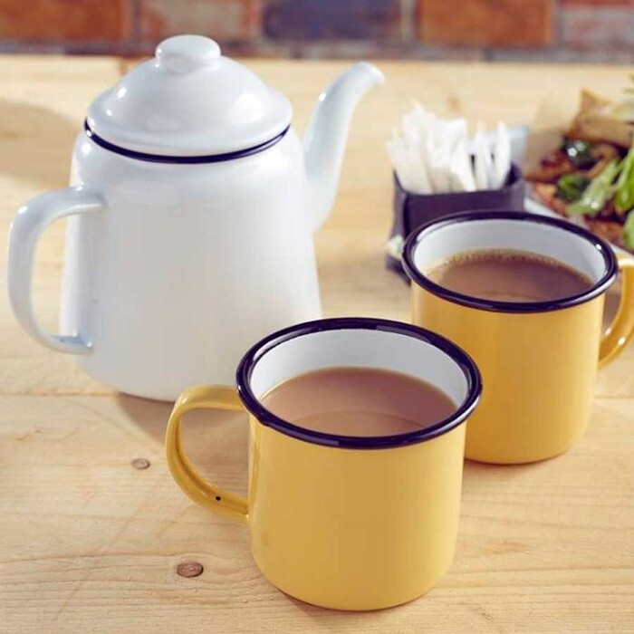 Кухоль 9х8 см, 360 мл, емаль, жовта, GenWare