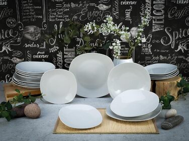 Набор тарелок на 6 персон, 18 предметов, Square White Creatable