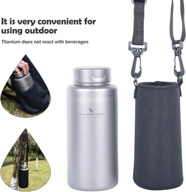 Одношарова титанова пляшка для води 1 л. Boundless Voyage