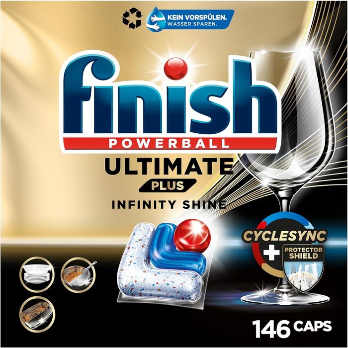 Таблетки для посудомийної машини 146 капсулили Ultimate Plus Infinity Shine Finish