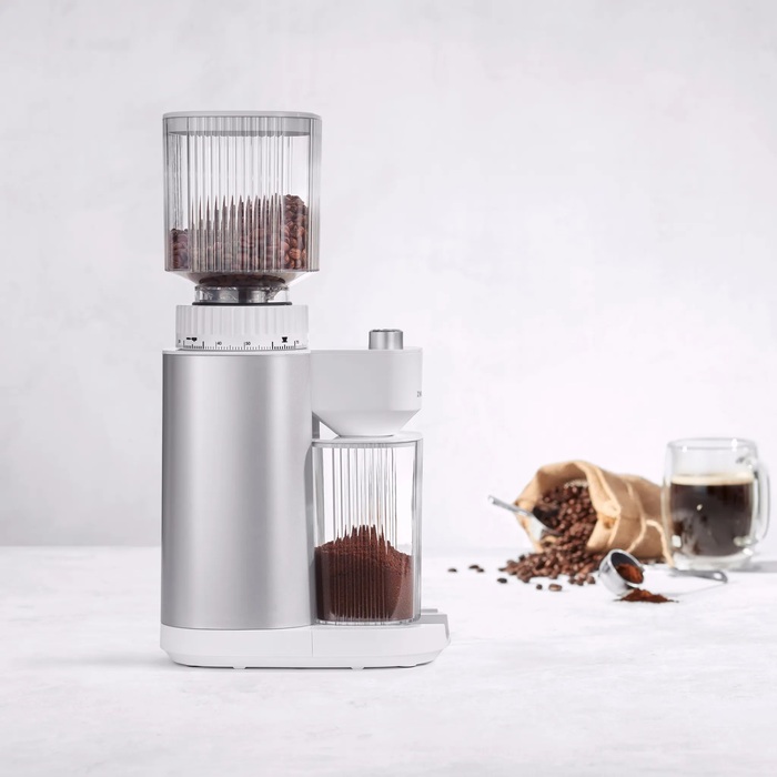 Кавомолка сріблясто-біла Enfinigy Zwilling