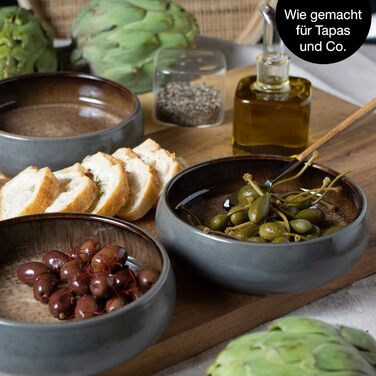 Набір посуду з керамограніту Moritz & Moritz SOLID з 18 предметів набір посуду на 6 персон кожна, що складається з 6 обідніх тарілок, маленьких, глибоких тарілок (4 шт. маленьких мисок)