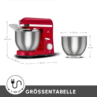 Миксер 5л,  1500 Вт красный Mastermaid Chef Pro KARACA