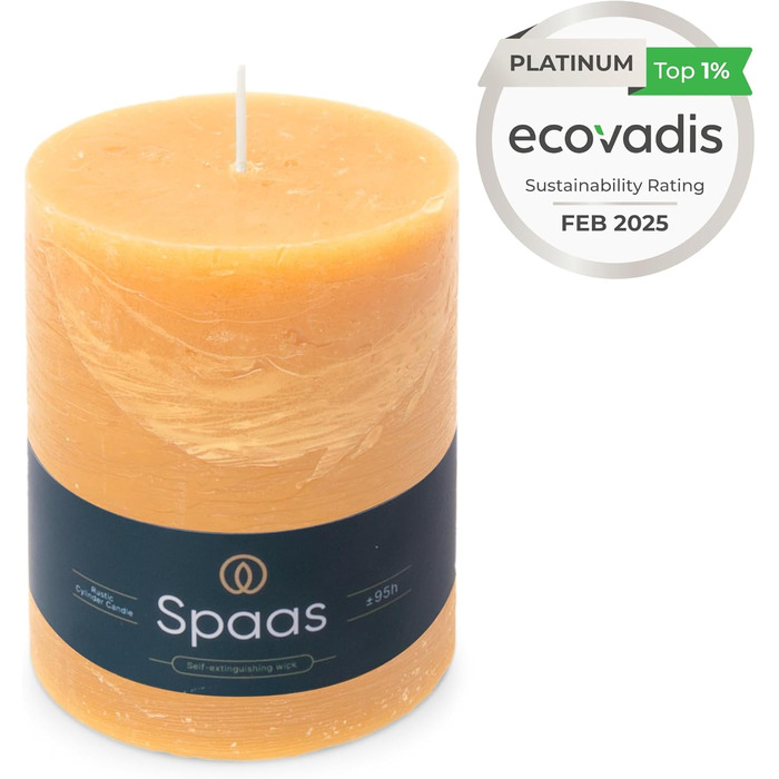 Свічка Spaas Rustic Pillar, 100/130 мм, 95 год, чорна (пісочна)