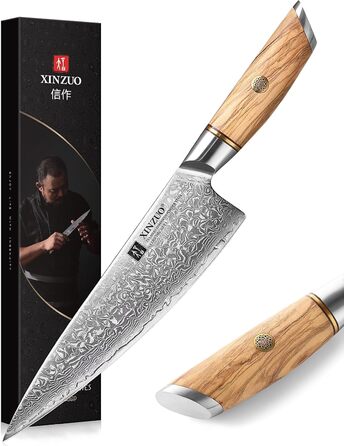 Кухарський ніж 21,2 см, дамаська сталь XINZUO