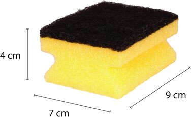 Губка для миття посуду, набір 10 предметів, жовтий/чорний Sonty