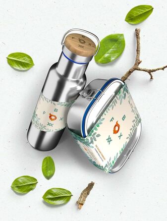 Ланч-бокс для дітей металевий 800 мл, 2 перегородки FOXBOXX