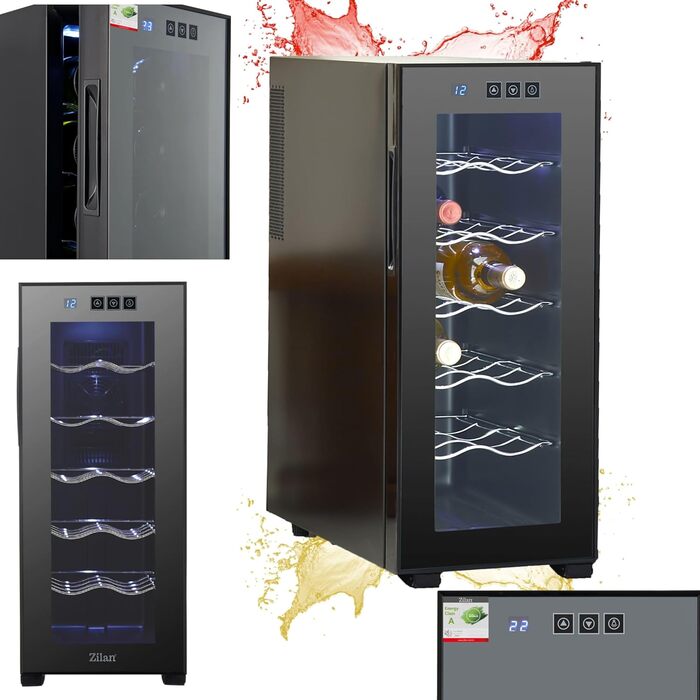 Винний холодильник з світлодіодним освітлення до 12 пляшок Zilan