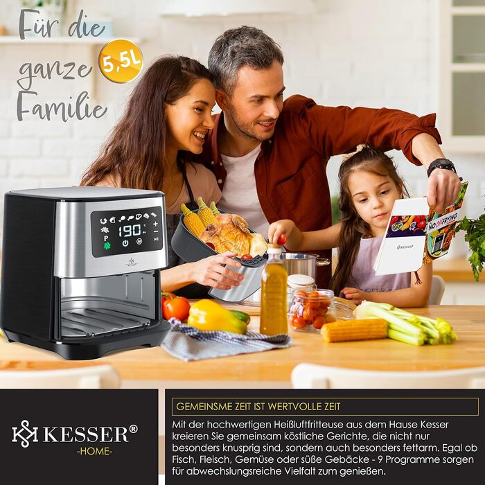 Фритюрниця 5.5 літрів з нержавіючої сталі KESSER XXL