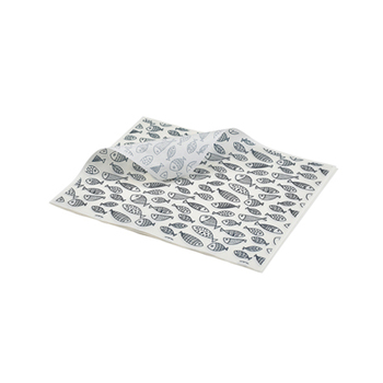 Жиронепроницаемая бумага 25х20 см, принт рыба, 1 упаковка (1000 листов), GenWare
