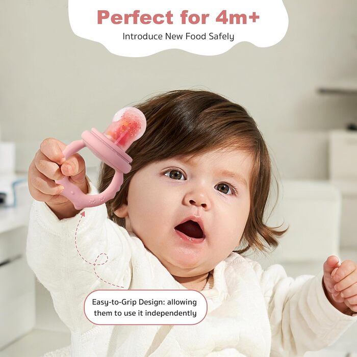 Силіконова годівниця для дитячого фруктового харчування, пустушок та грудного молока (синя)