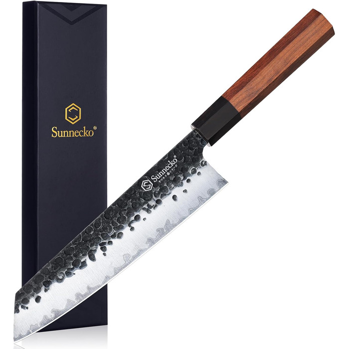 Набір ножів Sunnecko, професійний набір кухонних ножів із 3 предметів - набір ножів шеф-кухаря, набір кухонних гострих ножів, набір ультрагострих ножів шеф-кухаря з ножем кухаря 20 см, ножем для нарізання 17 см і ножем для шкірки 9 см