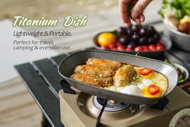 Титанова пластина iBasingo &Boundless Voyage, одношарова, легка, портативна, для пакування овочів, фруктів, риби, чіпсів у кемпінгу, Ti1114T (Ti1142T-s)