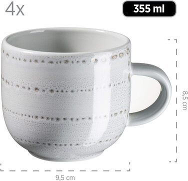 Набор посуды с ручной росписью MSER серии 931743 Spicy Market на 4 персоны в средиземноморском винтажном дизайне, комбинированный сервиз из 16 предметов из керамики, керамогранит (синий)