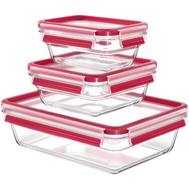 Набор контейнеров 3шт жаростойкое стекло прозрачный Tefal