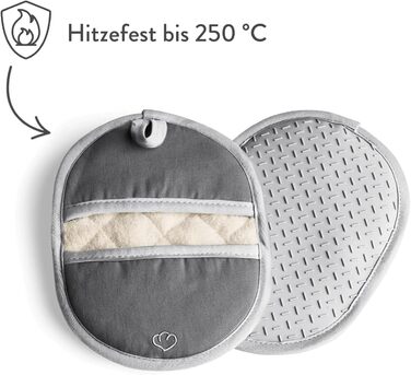 Набір 2 шт. Силікон і бавовна, термостійкі (прихватки, сірі)