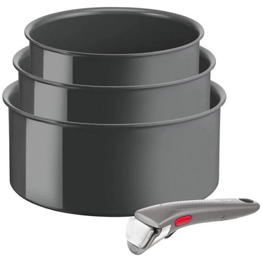 Tefal Ingenio Renew набор посуды, 4 пр., алюминий, нержавеющая сталь, бакелит, серый
