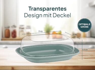 Маслянка з пластиковою кришкою, Маслянка з кришкою, Маслянка Можна мити в посудомийній машині, Коробка для масла, Контейнер для масла, Маслянка, Банка для масла, Маслянка - Синя x2 (Зелена x2)