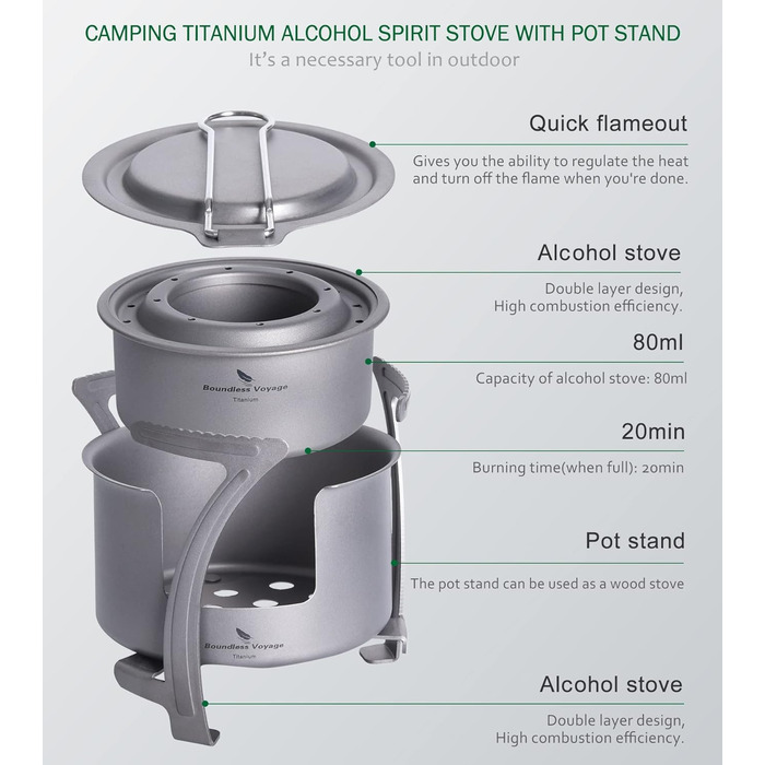 Титановая спиртова плита Boundless Voyage