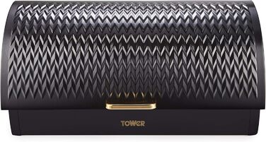 Хлібниця з нержавіюча сталь чорна 28,3 х 39 х 18,5 см TOWER