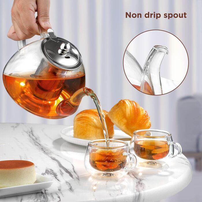 Чайник 1300 мл з ситечком з нержавіючої сталі Ehugos