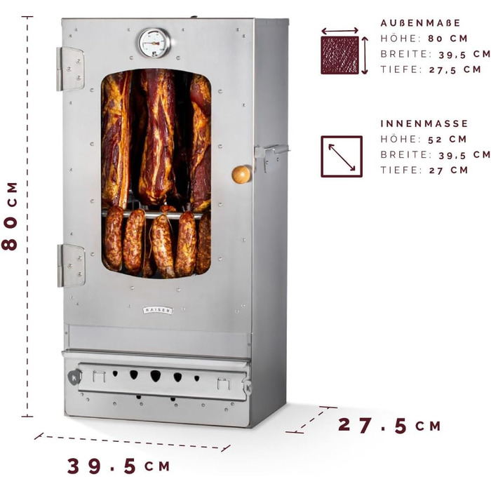 Коптильна шафа на 10 кг на дровах Kaiser Company