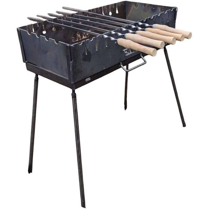 Портативний мангал та 5 шампурів з нержавіючої сталі та сумку Generisch