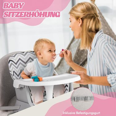 Дитячий стільчик для годування 6-в-1 сірий-білий COSTWAY